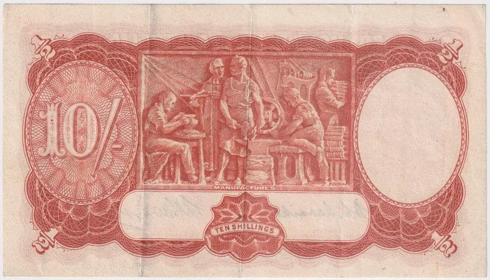 1949 Ten Shilling Coombs/Watt G/85 1st Prefix R14f Extremely Fine product image