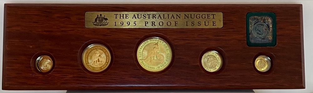 1995 Gold 5 Coin Proof Set Kangaroo Nugget