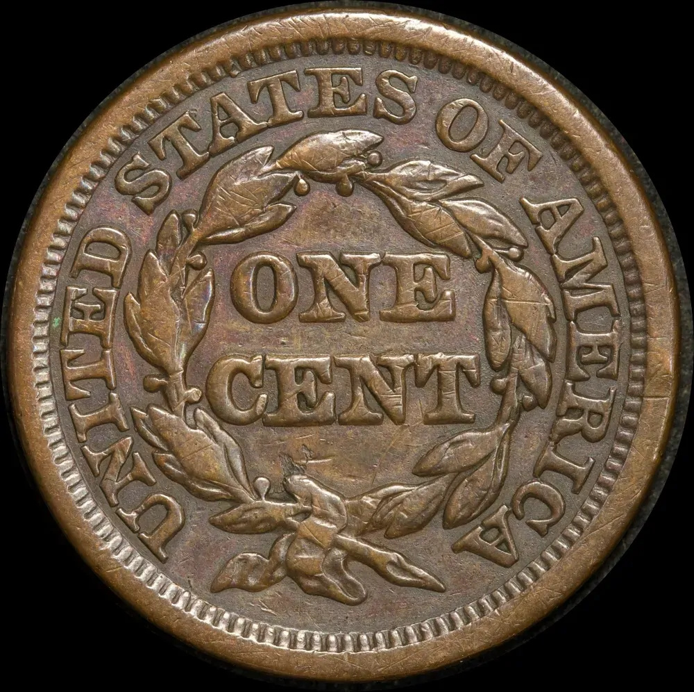 United States 1847 Copper Large Head 1 Cent KM#67 good VF product image