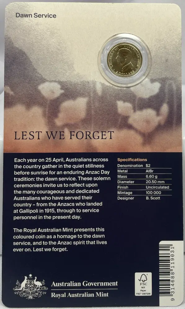 2026 2 Dollar C Mintmark Coin Dawn Service product image