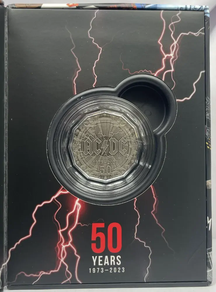 2023 Silver 50 Cent Antiqued Coin AC/DC