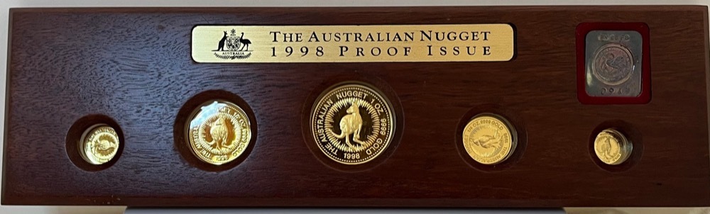 1998 Gold 5 Coin Proof Set Kangaroo Nugget
