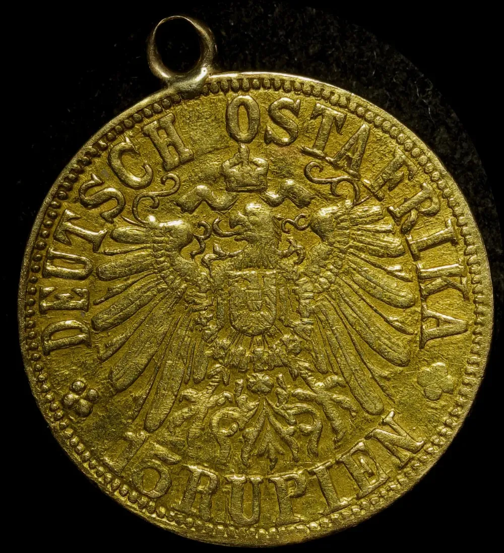 German East Africa 1916 Gold 15 Rupien KM# 16.1 good VF