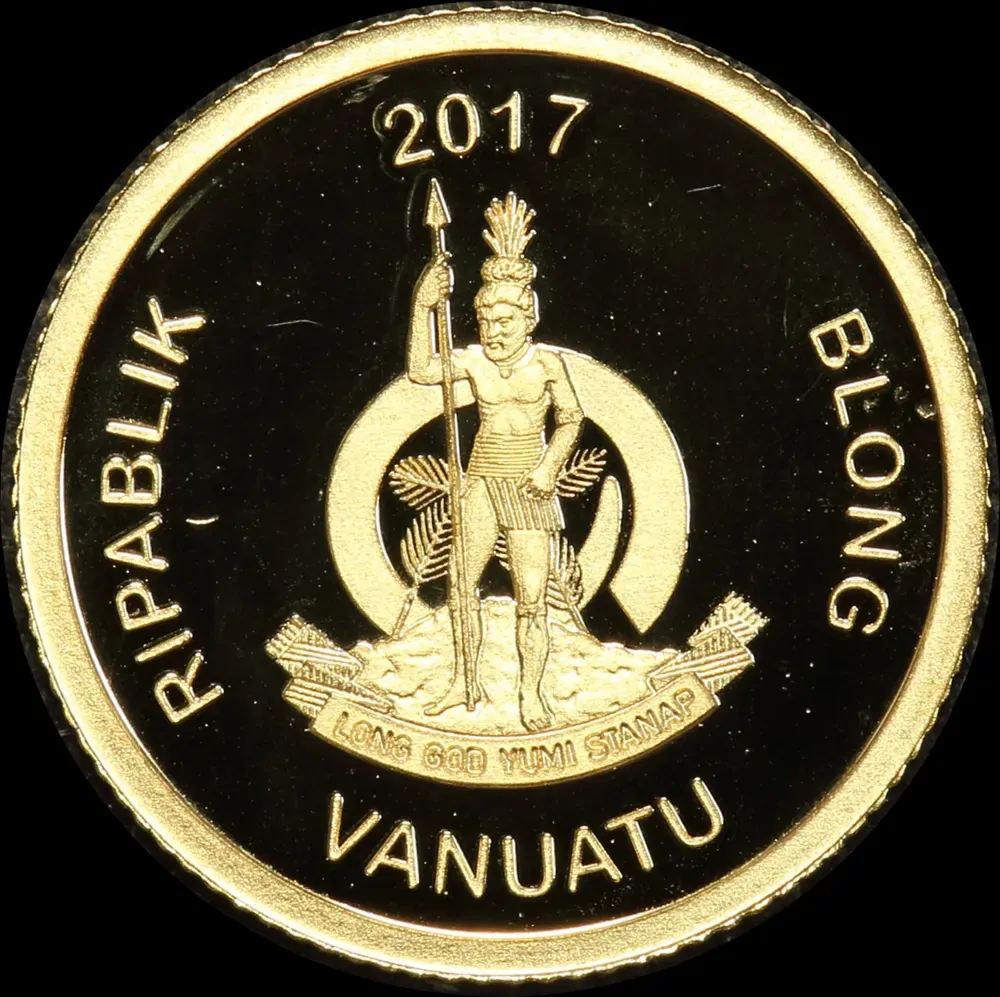 Vanuatu 2017 Gold 10 Vatu Half Gram Coin JFK product image