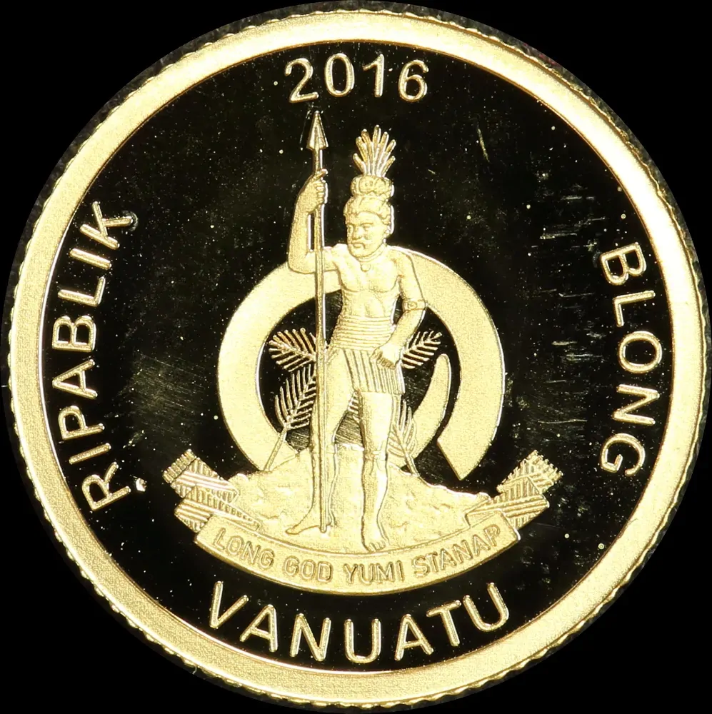 Vanuatu 2016 Gold 10 Vatu Half Gram Coin Charles IV product image