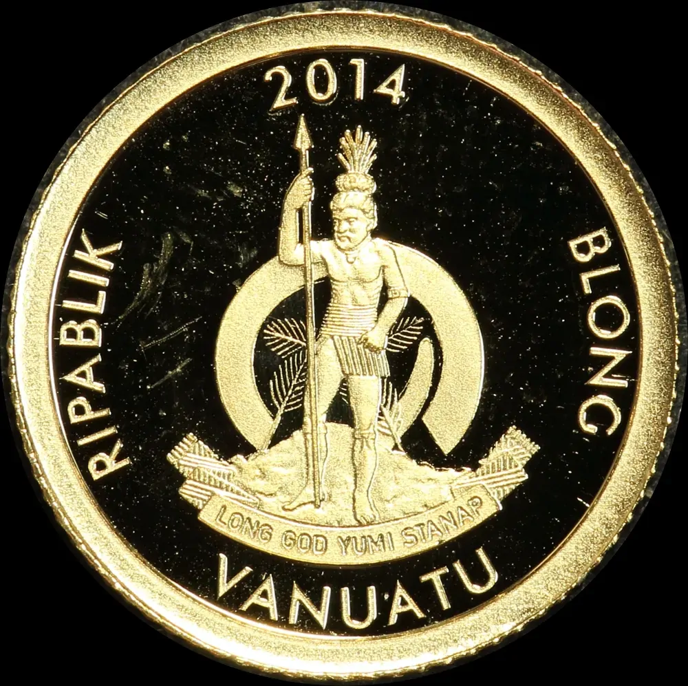 Vanuatu 2014 Gold 10 Vatu Half Gram Coin Bastille Day product image