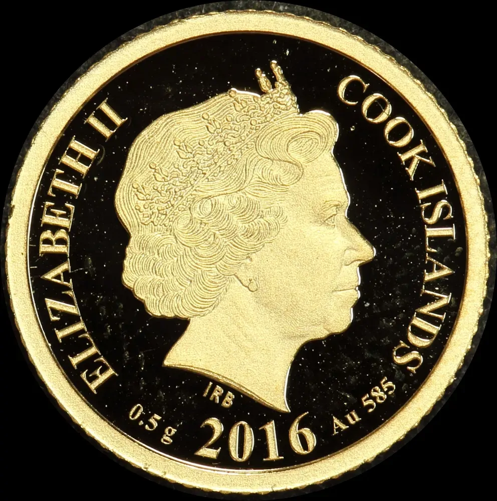 Cook Islands 2016 Gold 1 Dollar Half Gram Coin Cook