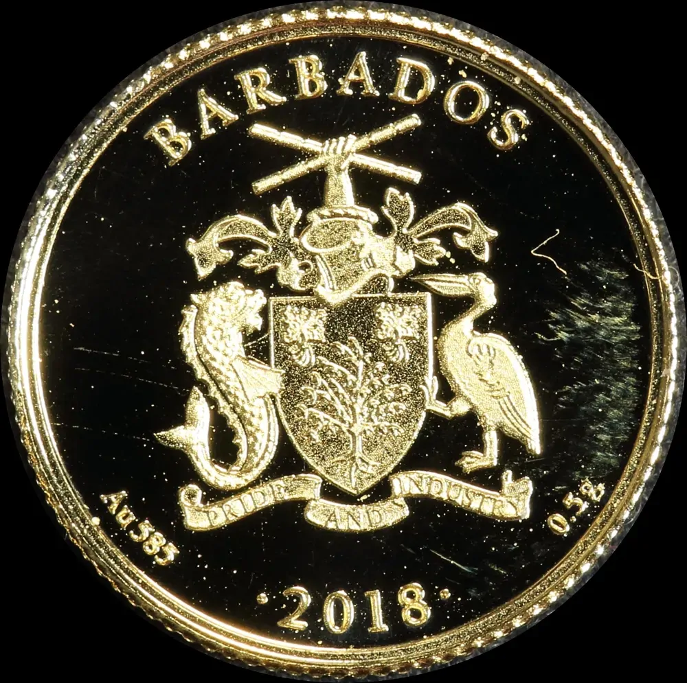 Barbados 2018 Gold 1 Dollar Half Gram Coin Martin Luther King