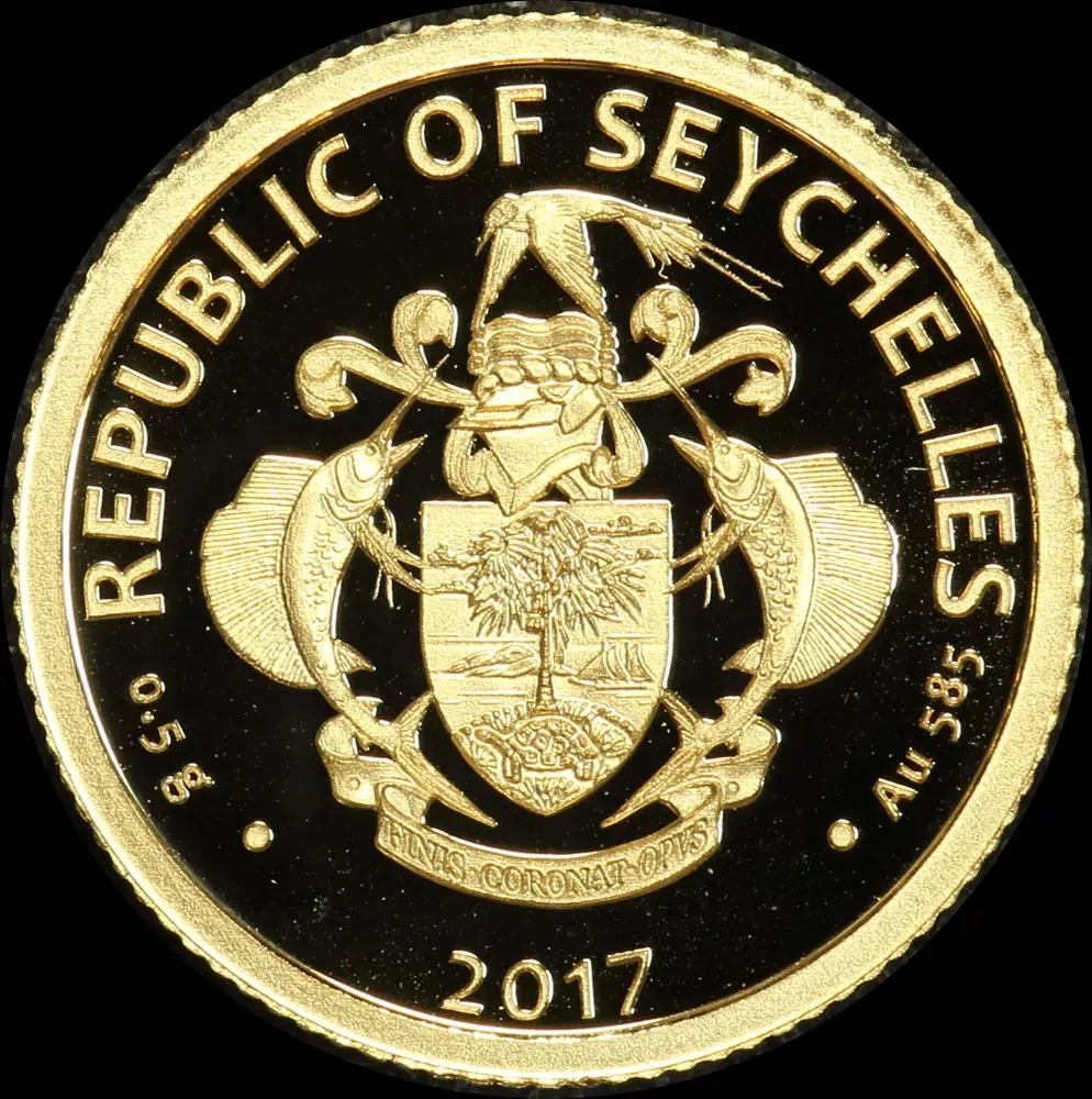Seychelles 2017 Gold 5 Rupees Half Gram Coin Carrack São Gabriel product image