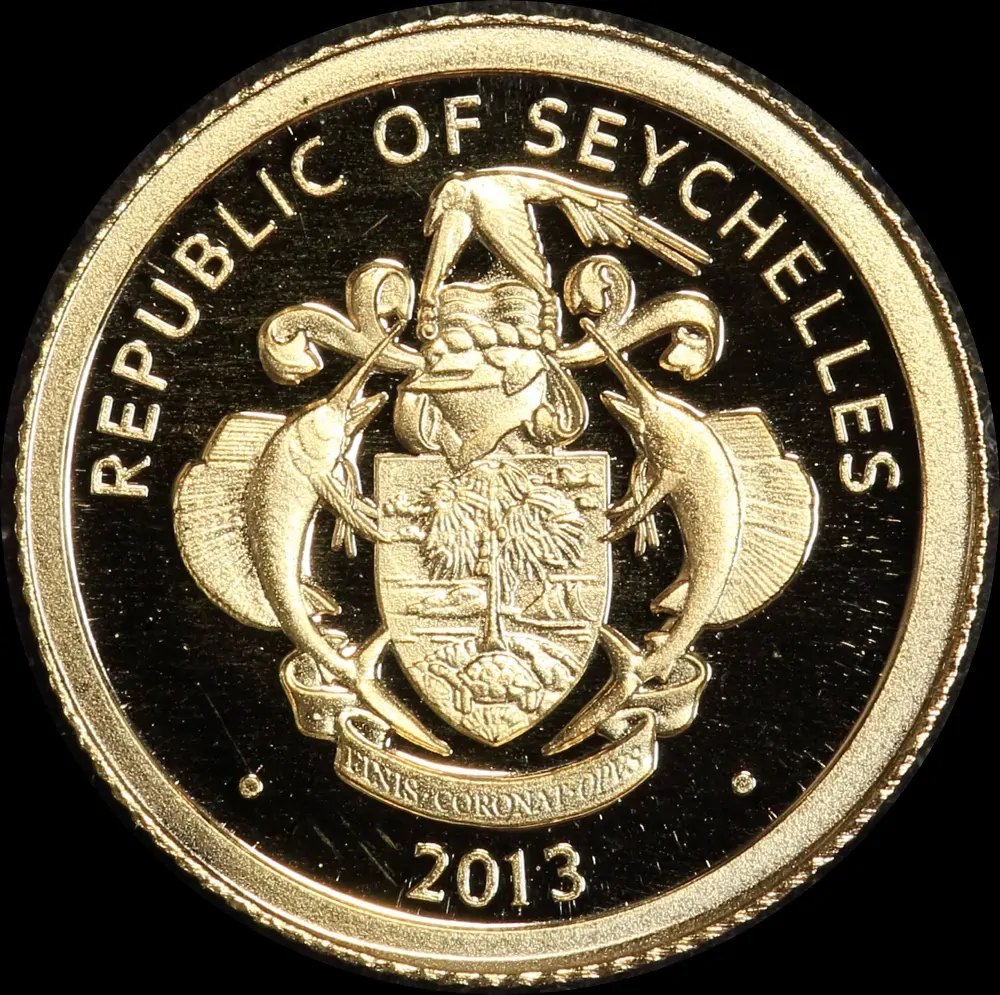 Seychelles 2013 Gold 10 Rupees Half Gram Coin Gandhi product image