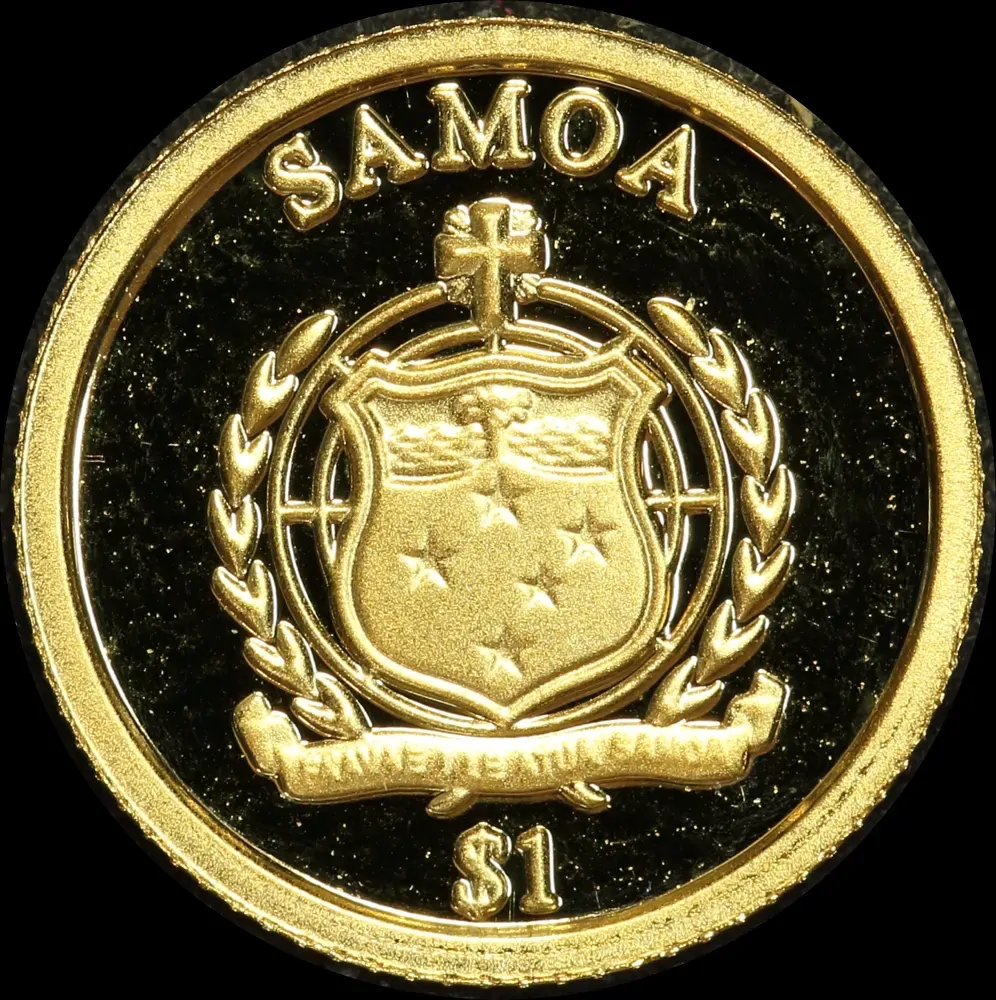 Samoa 2015 Gold 1 Tala Half Gram Coin Reunification product image