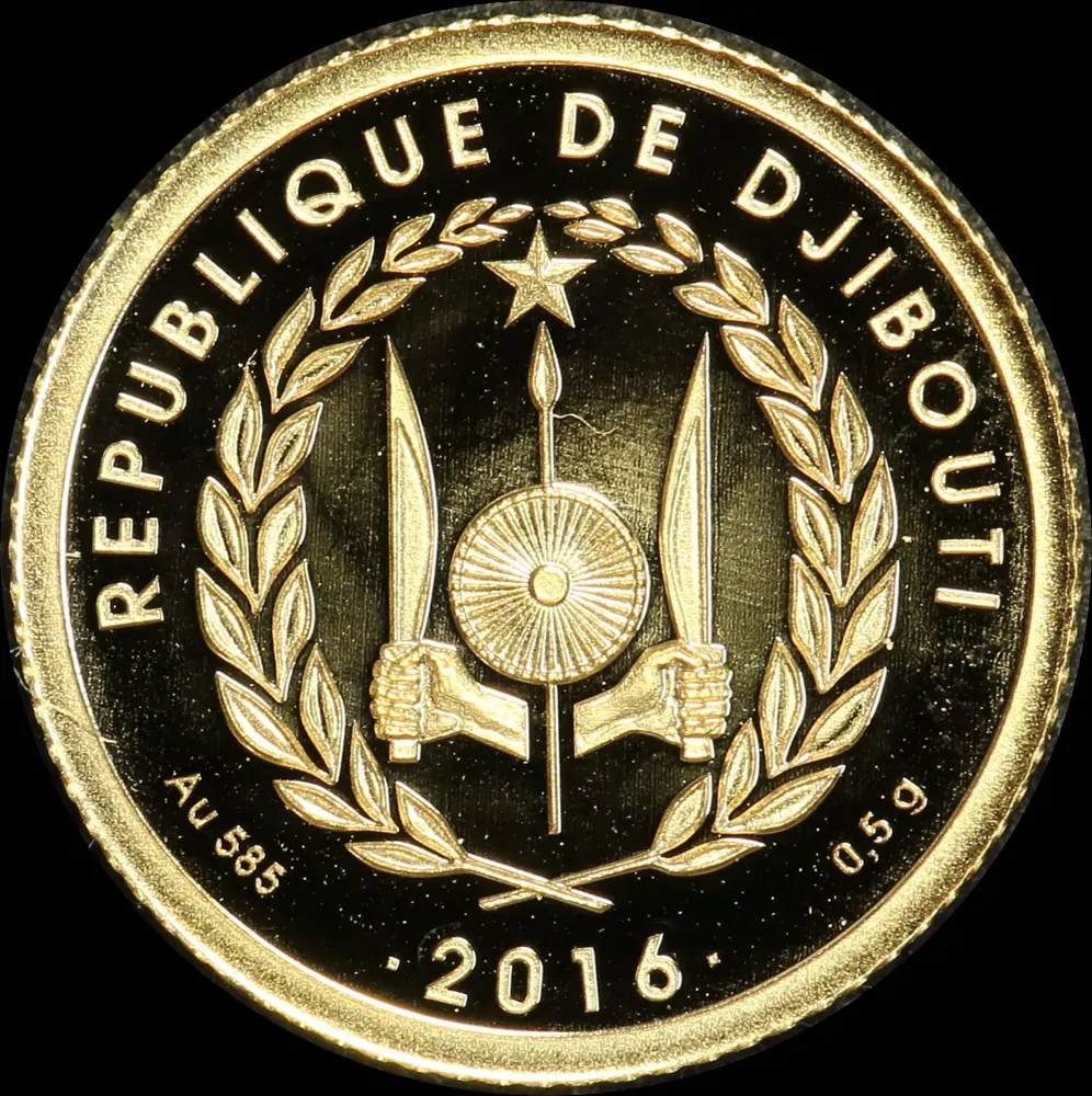 Djibouti 2016 Gold 250 Francs Half Gram Coin Dromadaire