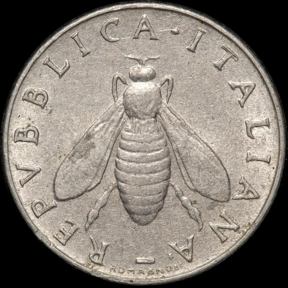 Italy 1958 Aluminium 2 Lire KM# 94 Extremely Fine product image