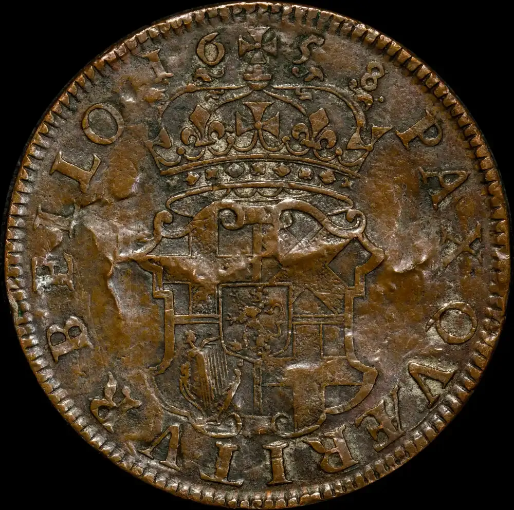 1658/7 Copper Electrotype Crown Oliver Cromwell S# 3226 good VF