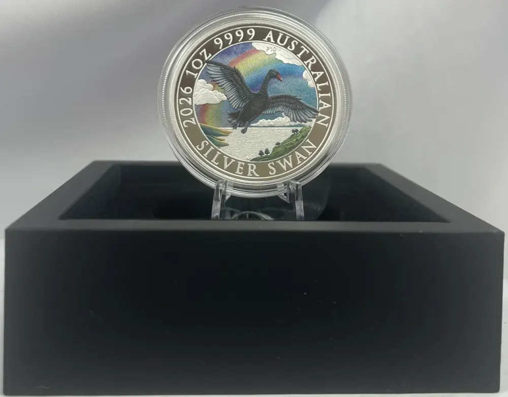 2026 Silver 1 Ounce Coloured Coin Swan ANDA Perth Money Expo product image
