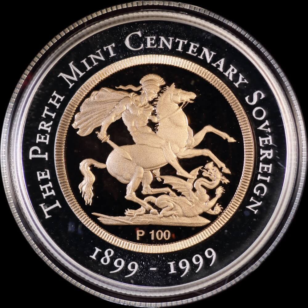 1999 Gold Bimetal 100 Dollar Proof Coin Centenary Sovereign