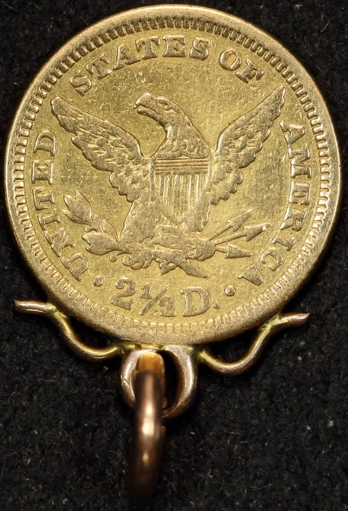 United States 1879 Gold Quarter Eagle Good Fine with Mount product image