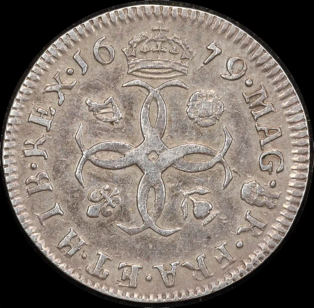 1679 Silver Fourpence Charles II S#3384 Very Fine
