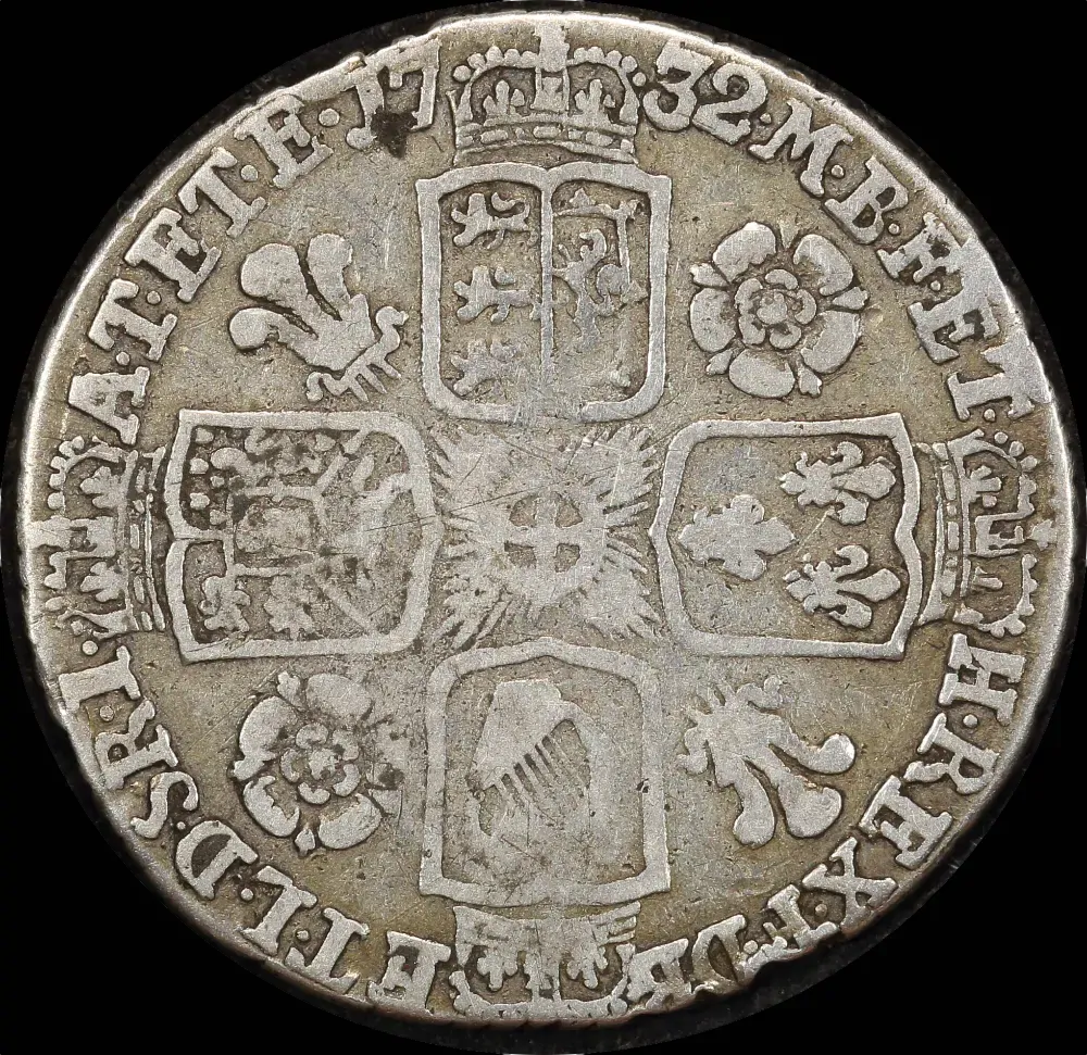 1732 Silver Sixpence George II S#3707 Fine