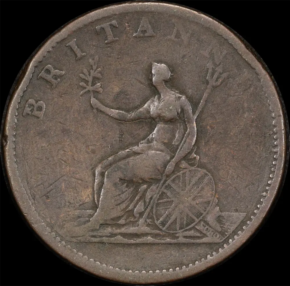 1806 Copper Halfpenny George III S#3781 Fine