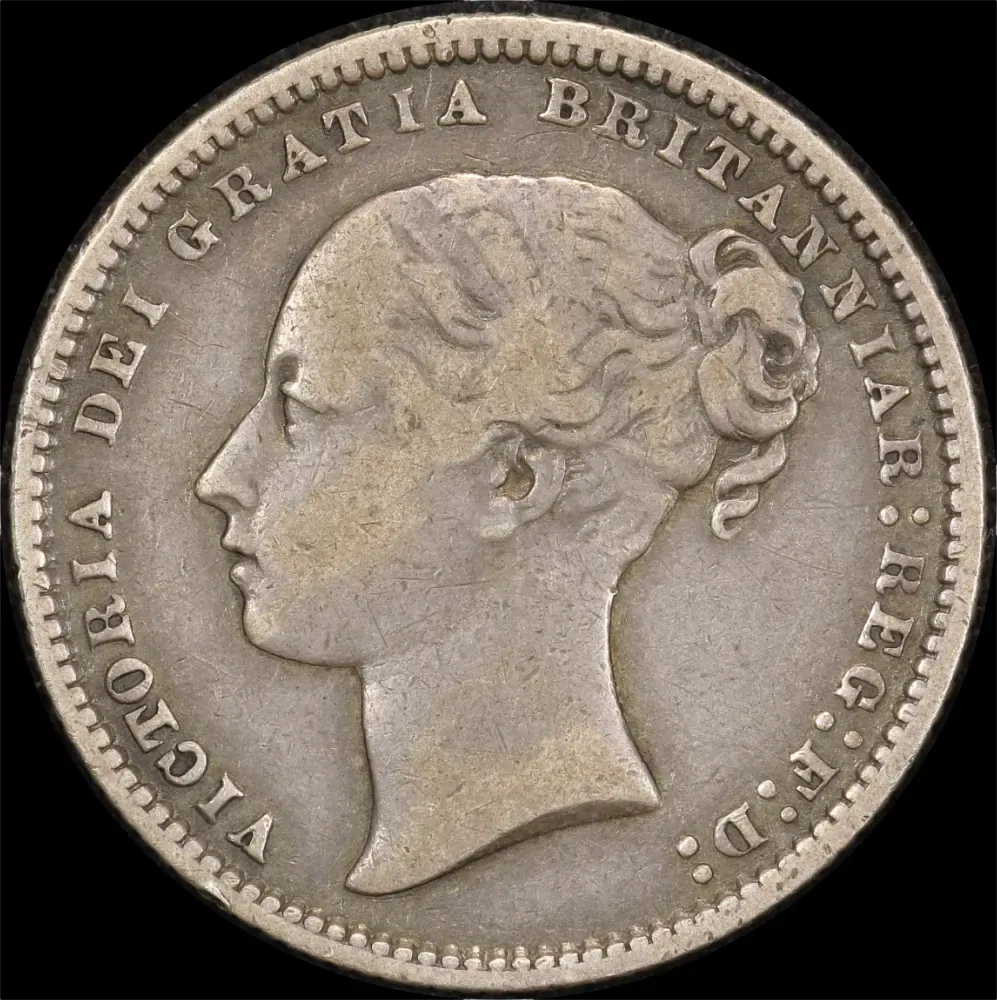1873 Silver Shilling Victoria S#3906A Very Fine