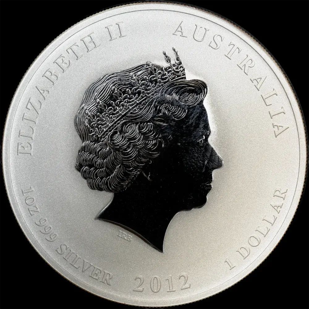 2012 Silver 1 Ounce Uncirculated Coin Lunar Series II Coloured Dragon Red