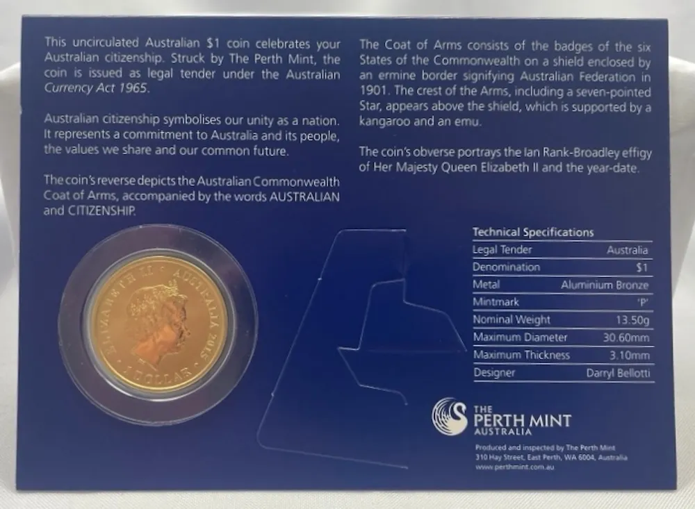 2015 1 Dollar Uncirculated Coin Citizenship product image