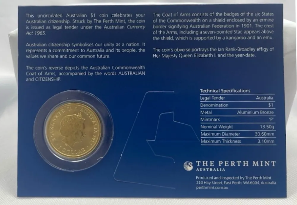 2017 1 Dollar Uncirculated Coin Citizenship product image