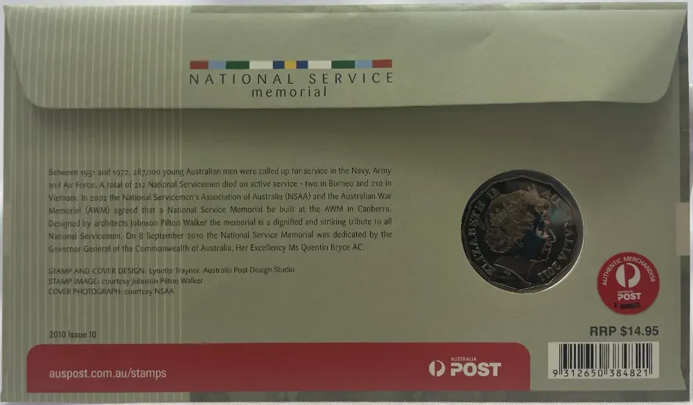 2011 50 Cent PNC National Service Memorial Mandurah Overprint