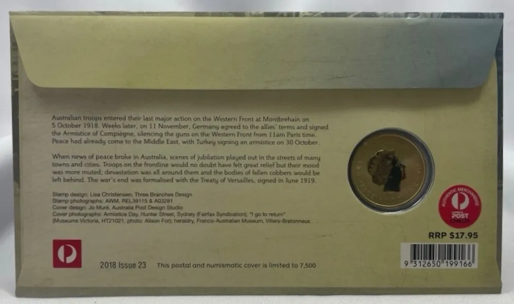 2018 1 Dollar PNC Armistice