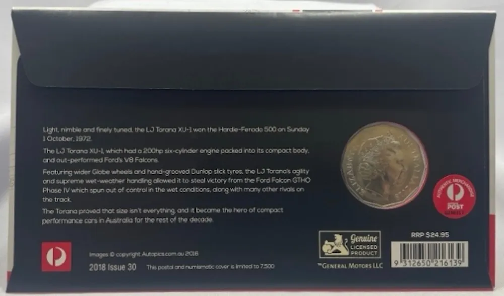 2018 50 Cent PNC Holdens Legends 1972 LJ Torana XU-1