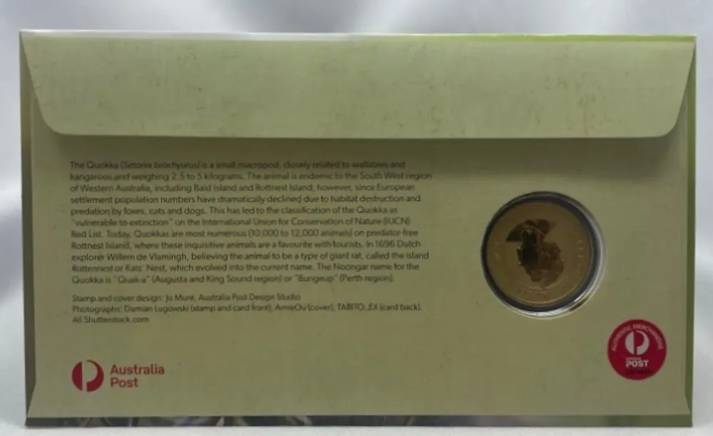 2021 1 Dollar PNC Quokka Perth Stamp & Coin Show