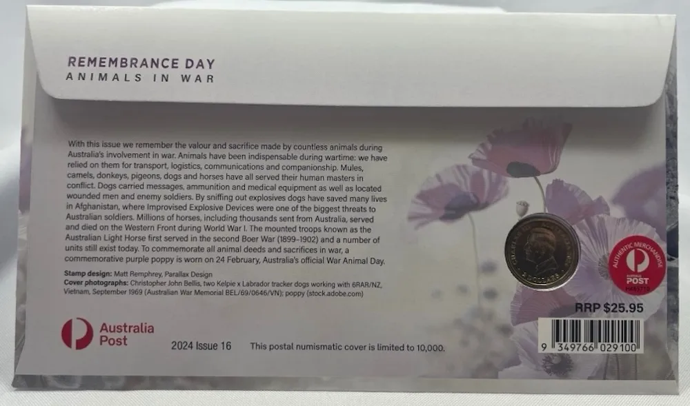 2024 2 Dollar PNC Remembrance Animals in War