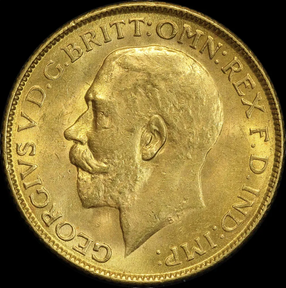 India (British) 1918 Gold Sovereign KM# 525a about Unc product image