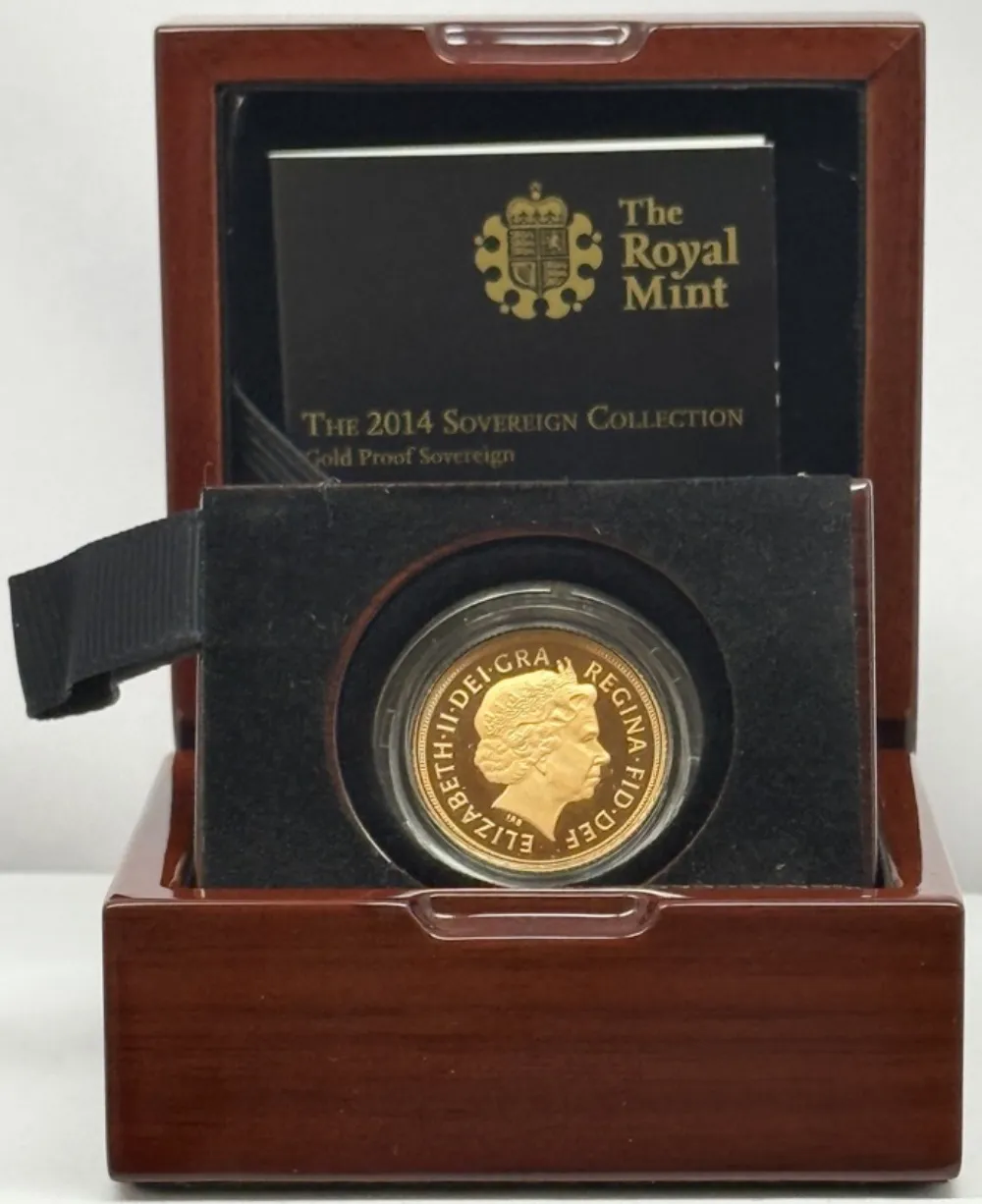 2014 Gold Proof Sovereign Elizabeth II S# SC7