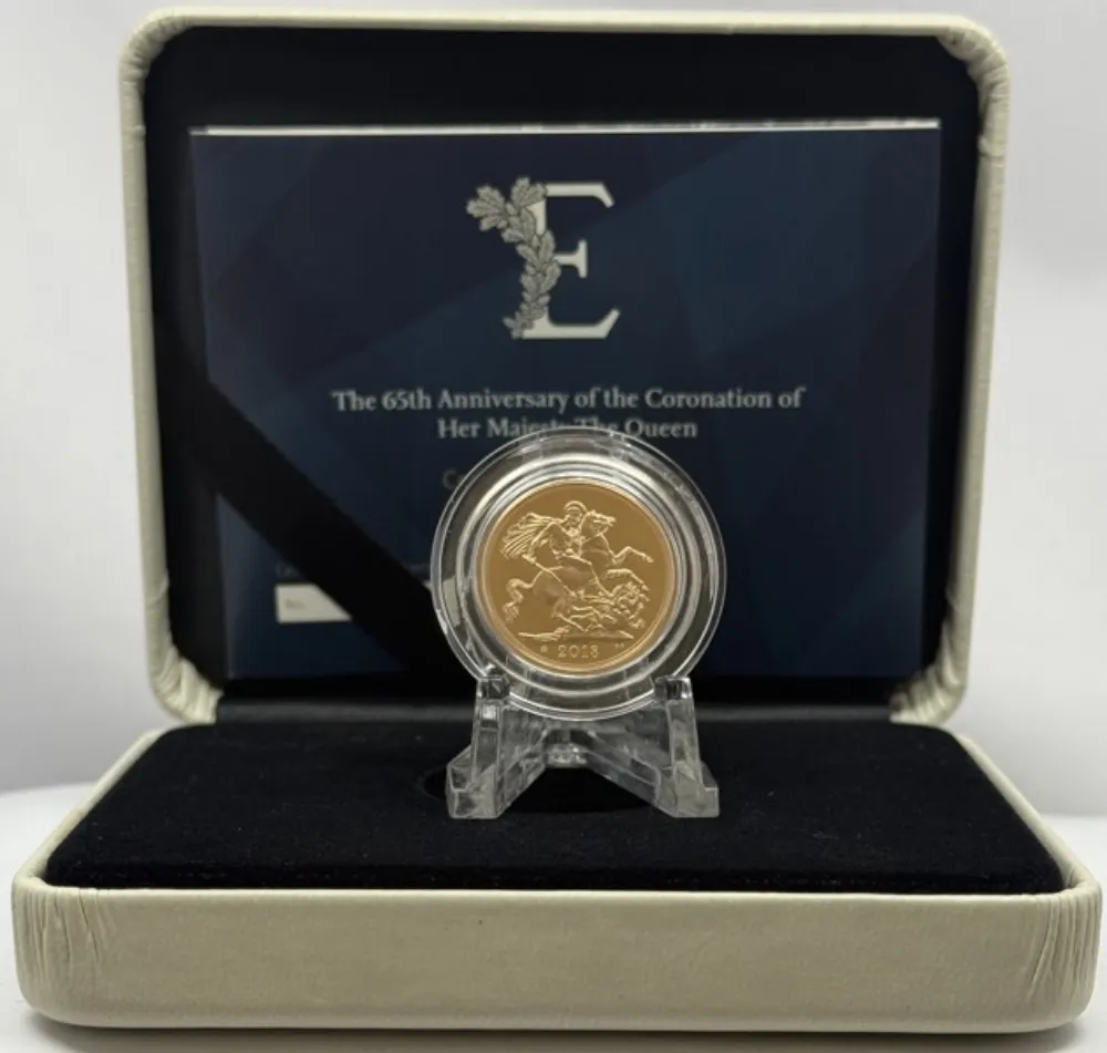 2018 Gold Proof Sovereign Elizabeth II 65th Anniversary Celebration
