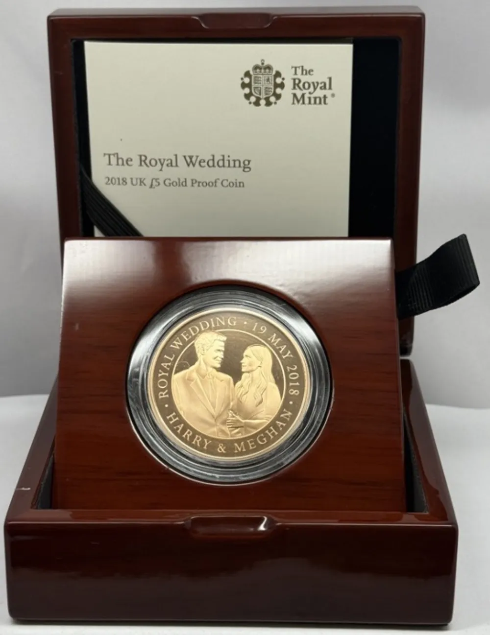 2018 Gold Proof Five Pounds Elizabeth II S# L65 Royal Wedding