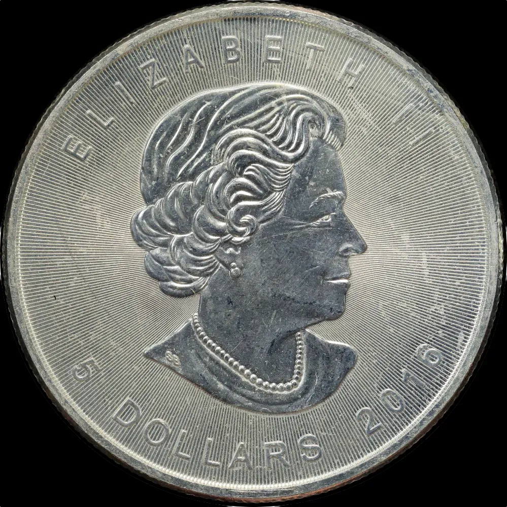 Canada 2016 Silver 5 Dollar 1 Ounce Maple Leaf Uncirculated