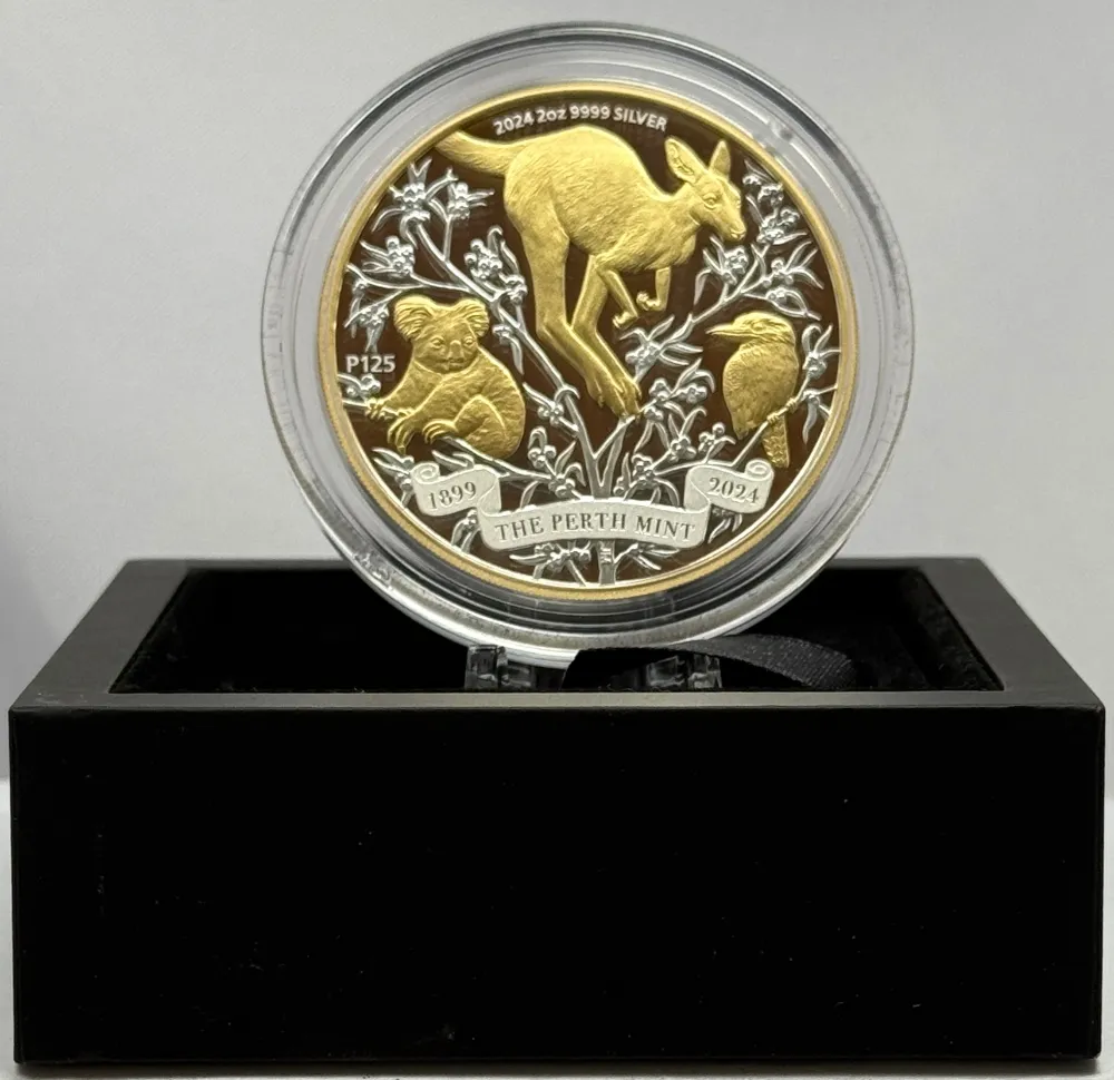 2024 Silver 2oz Gilded Proof Coin 125th Anniversary