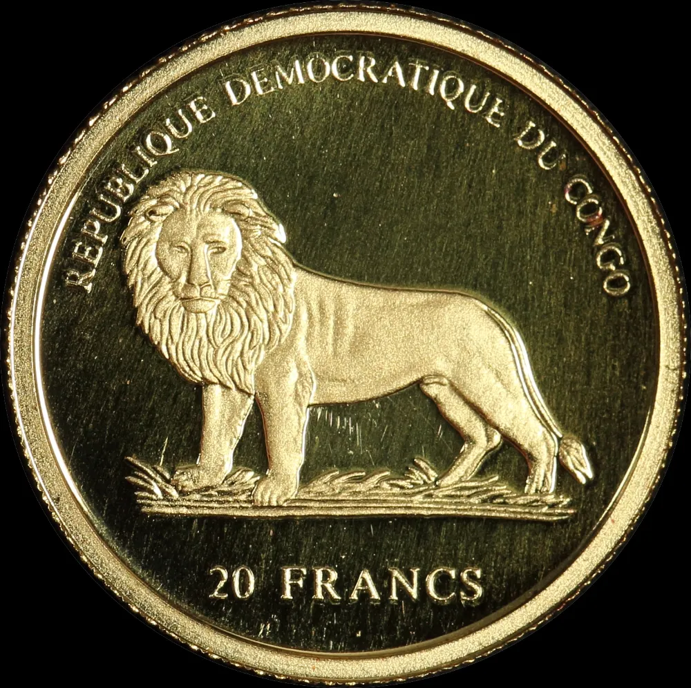 Congo 2003 Gold Proof 20 Francs  Pope John Paul II