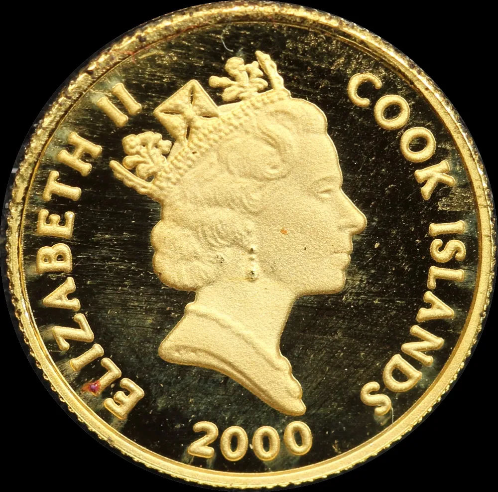 Cook Islands 2000 Gold Proof 10 Dollars  Dolphin