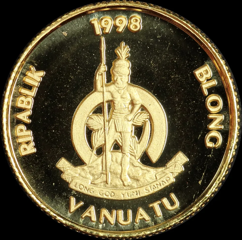 Vanuatu 1998 Gold Proof 50 Vatu  Spanish Doubloon product image