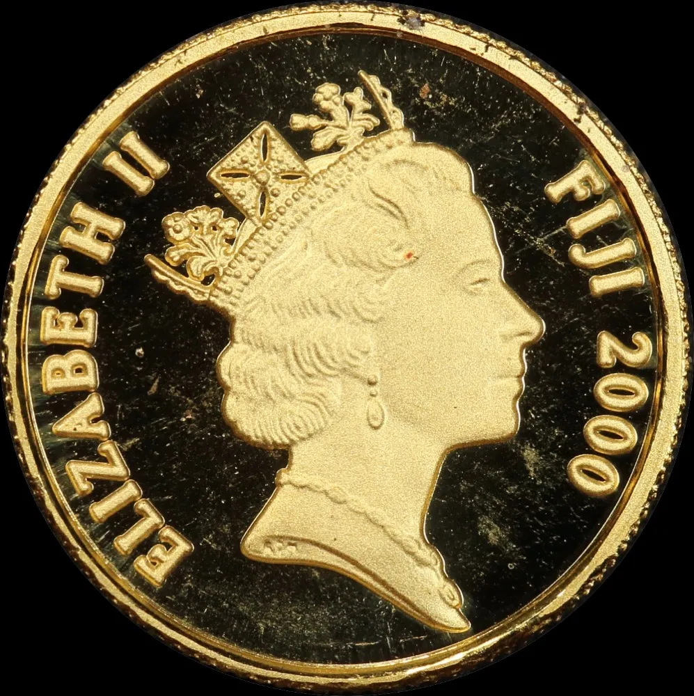Fiji 1999 Gold Proof 10 Dollars KM# 103 Shark God