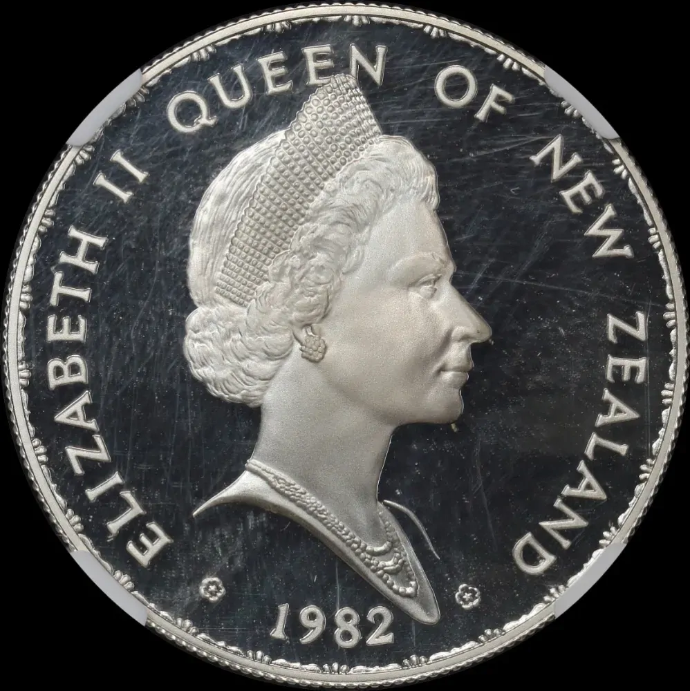 New Zealand 1982 Silver Proof Dollar KM# 51a NGC PF68 product image