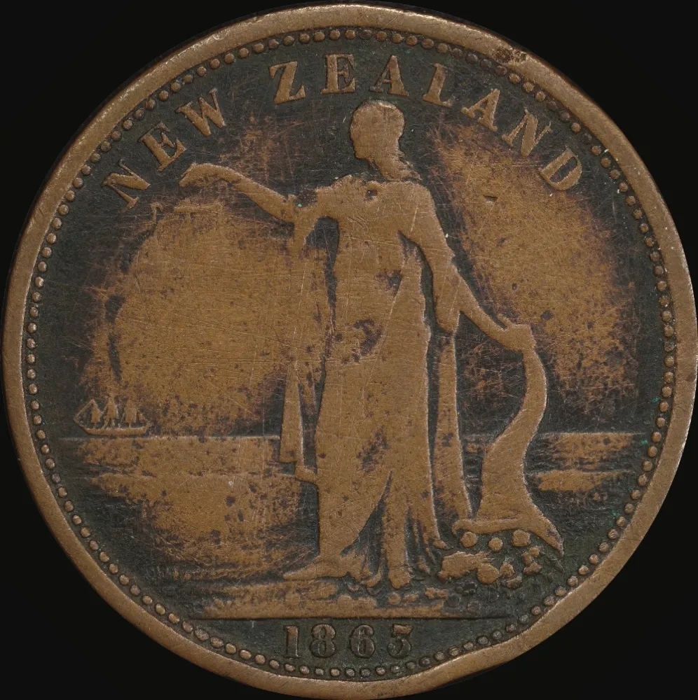 Ashton 1863 Copper Penny A# 22 Fine