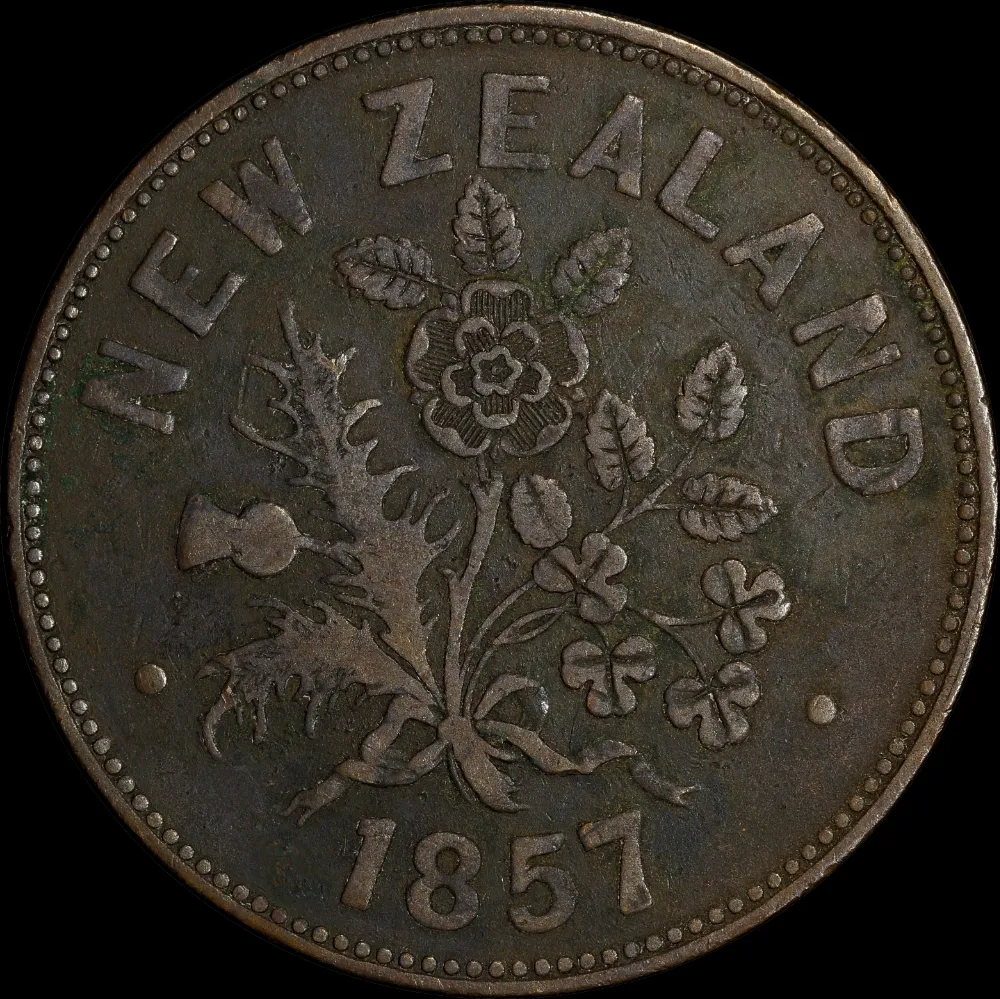 Somerville 1857 Copper Penny A# 498 Fine