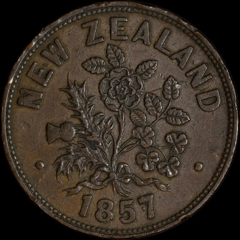 Somerville 1857 Copper Penny A# 499 good VF