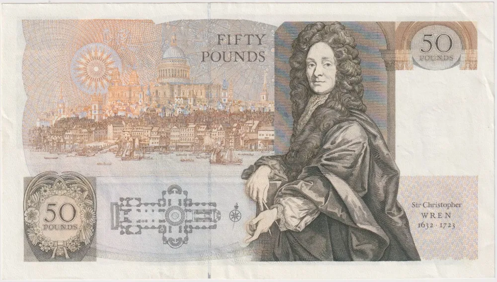 England 1991 50 Pounds P# 381c Extremely Fine