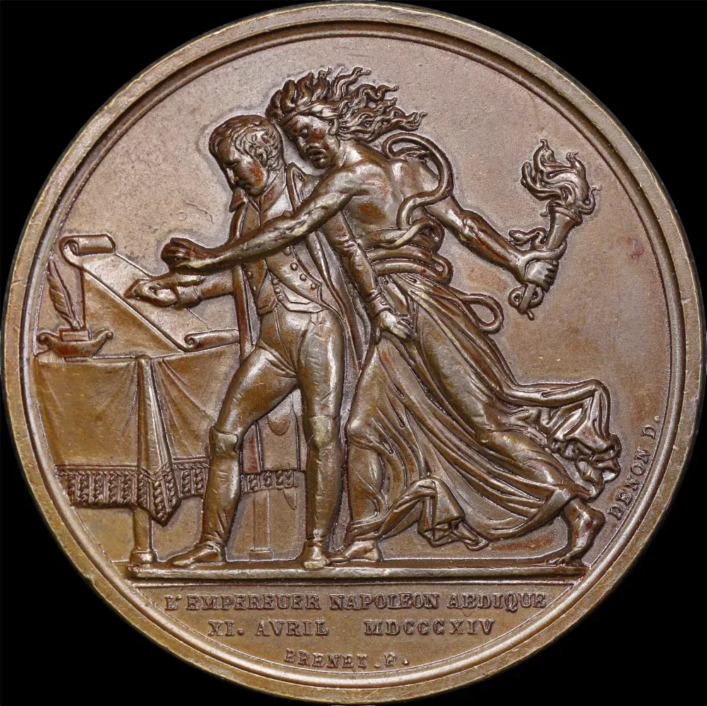 France 1814 Bronze Medal First Abdication of Napoleon product image