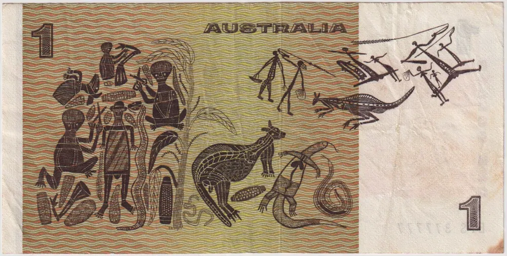 1976 $1 Note Gothic Centre Knight/Wheeler R76A 1 Off Solid Serial Very Fine product image